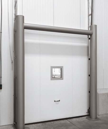 Vertical lift doors are available for cooler or freezer applications, are available in 4 and 6 thick panels and can be manual or motor operated.