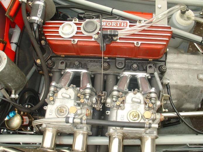 Fig. 33 PEP 260 1962 Cosworth Formula Junior Mk IV IL4 85 mm/1 29/32 [48.419 mm] = 1.756 1,099 cc 95 HP @ 7,500 RPM P. 16 The Fig.