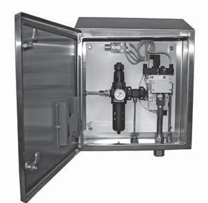 Stainless steel control cabinet includes filter/regulator and Category DM Series valve for