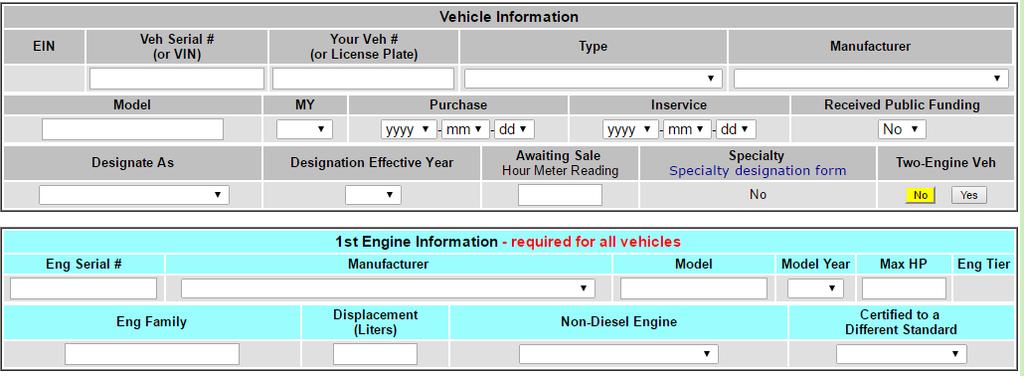 Diesel Off-Road Online Reporting System (DOORS) Register all off-road diesel equipment Equipment: