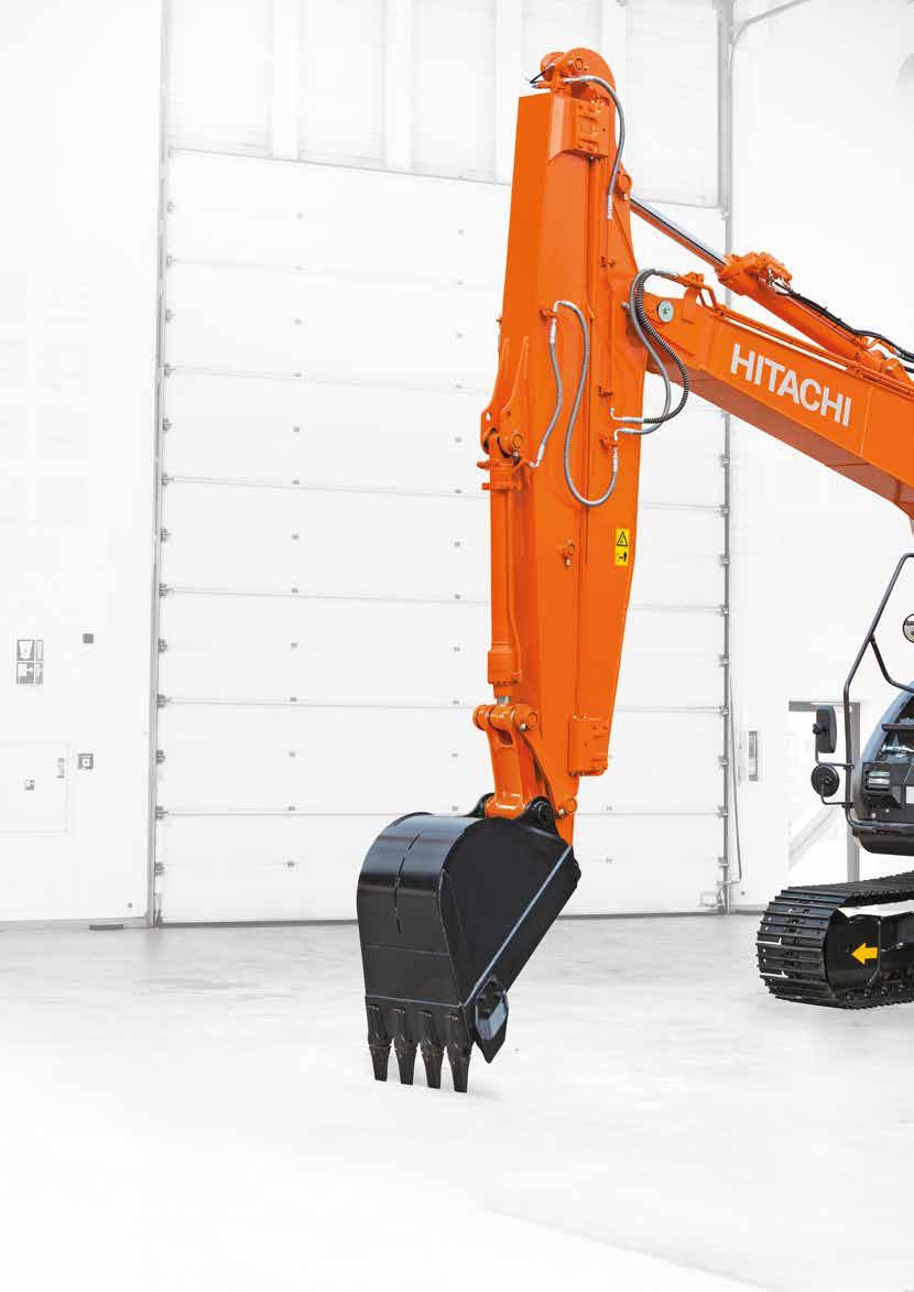 DEMAND PERFECTION Hitachi has developed the ZX135US-6 with a sliding arm mechanism specifically for deep excavation projects in confined spaces.