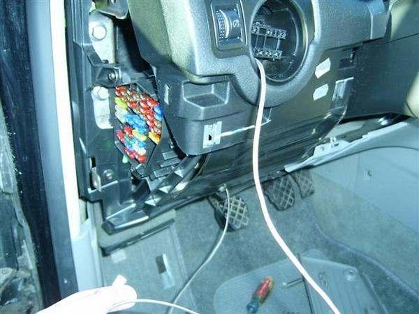 Start feeding the diode-end of the wire down the dash, and grab it at the bottom. A word of caution here.
