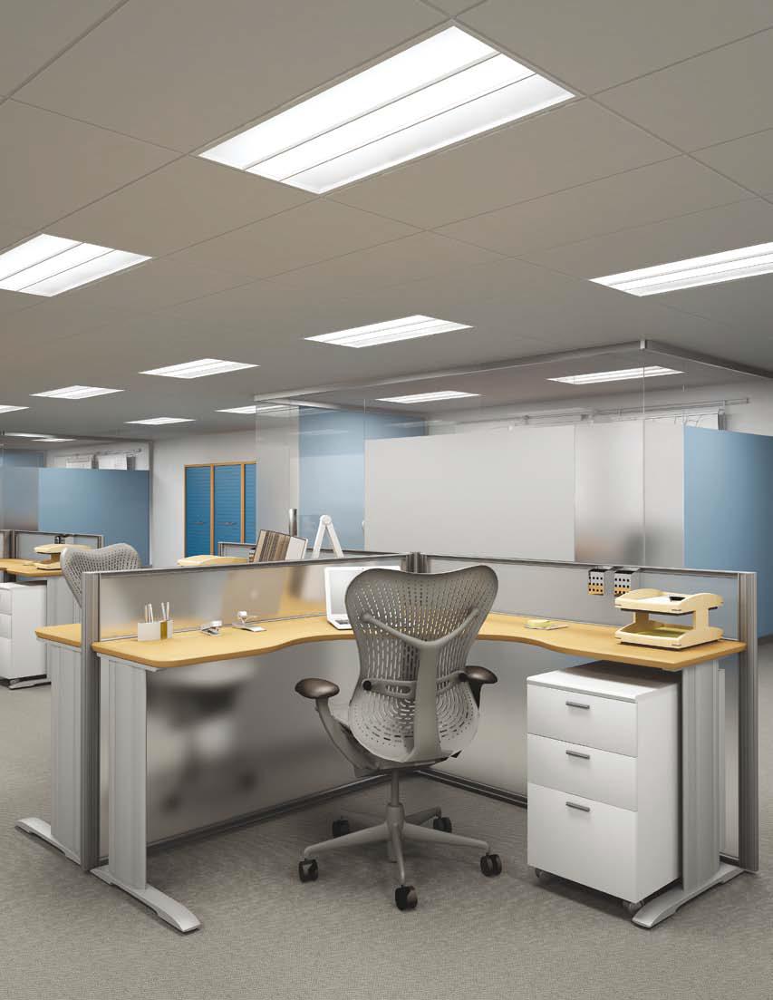 Luminous HE 282/284 Luminous HE: A high efficiency volumetric recessed ambient luminaire with bold recessed acrylic diffusers providing a refreshing architectural detail.