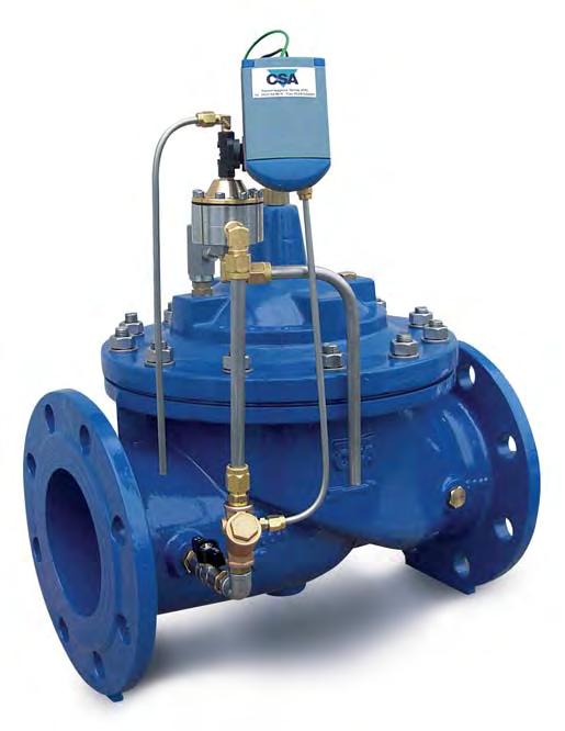 In case of flow rate lower than the set point the valve will be fully opened. For the proper installation the flanged orifice, supplied with the valve, must be installed at least 5 DN downstream.