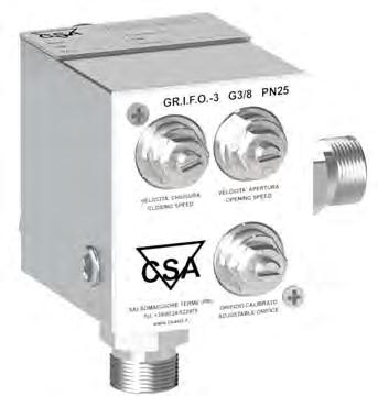GR.I.F.O. 3/8G PN 25 The unit flow control GR.I.F.O. is a device, designed for modulation, that includes all the necessary functions required for the proper operation of CSA control valves.