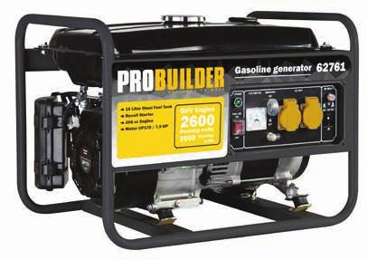 GENERATOR 720W 62762 230 V /50 Hz. Rated AC output 650 w Max AC outout 720 w. Rated Voltage 230 Volt. Engine UP65.