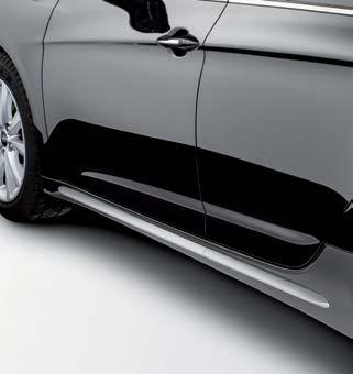 Styling Side skirts Creating a more ground-hugging character for the vehicle without lowering the suspension.