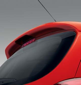 Styling Roof spoiler Lightweight but strong and durable, the roof spoiler adds an extra sporty accent to the tailgate styling. Automotive-grade plastic Durable Installation time: 0.