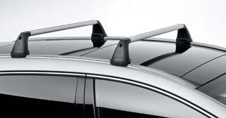 The roof rack features an integral locking system in the mounting. Vehicle-specific moulded plastic/rubber feet protect the roof.