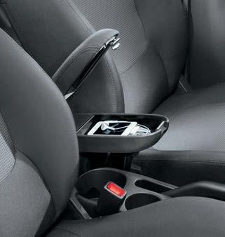 Comfort Armrest with storage box Comfort and convenience combined. The adjustable armrest helps provide a comfortable and ergonomic driving position for both, driver and front seat passenger.