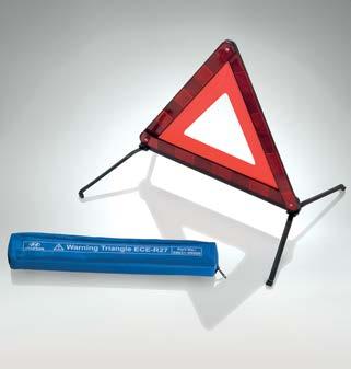 Safety Warning triangle A legal requirement in most European countries, a correctly positioned warning triangle gives other road users advance warning of a stationary vehicle obstructing all or part