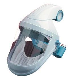 Complete kit Turbovisor MV 6 hours, consisting of a hood with polycarbonate screen, two visor covers, one cotton neck roll, one non-woven face seal, one motor unit.