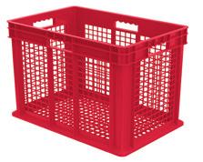 Red, Gray Straight Wall Containers (SWCs) Mesh Side & Base