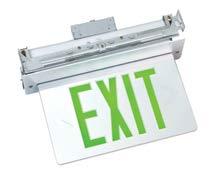 = Red G = Green AC = AC Only EM = Battery Back Up Architectural Edge-Lit exit signs recess into the ceiling, offering superior