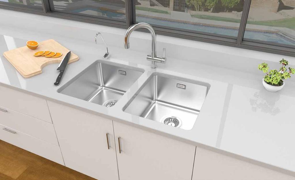 Urbane Series UBS-390-2 x ¾ Bowls Refined brilliance... The refined brilliance of Urbane grants a European experience in your kitchen.