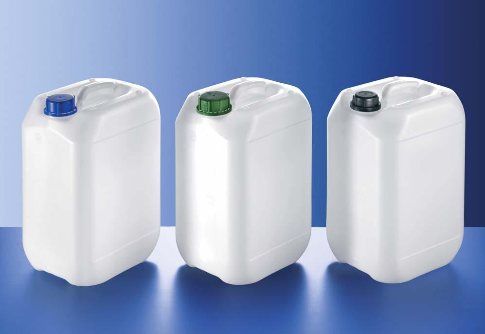 OPTI-RIB HDPE JERRYCANS 12 LITRES all specifications for natural colour, neck versions DIN 45, 50 and 55 Order Reference Nominal Overflow Weight Approval for Neck Dimensions Label field Europallet