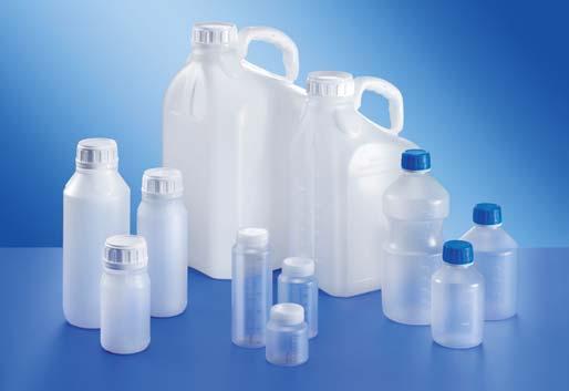 barriers (coex, fluorination) Available ex stock Many models available with UN approval Bottles and jerrycans made of PE, PP, PVC and PETG; for special applications also available with barriers