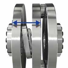 High shaft misalignment capacity In conjunction with special spherical bearings, the coupling system offers high universal shaft misalignment compensation.