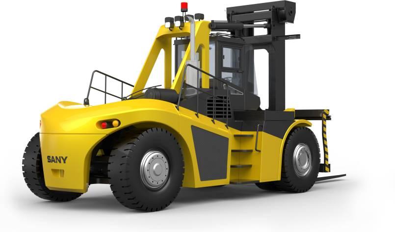 SANY EAVY DUTY FORKLIFT TRUCK SERIES Configuration parameters SCP350C SCP350C2 Main parameters Model Rated power Emission standard Transmission VOLVO TAD760VE 181kw/2300rpm EU StageⅢ CUMMINS QSC 8.