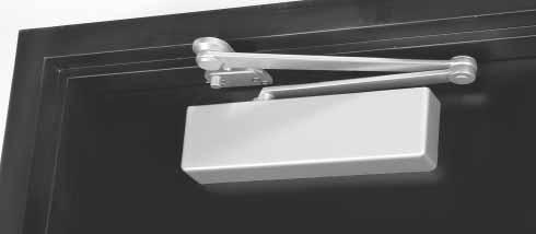 It is well suited for applications where weatherstripping or other hardware prevents the use of the standard Parallel Rigid (PR) soffit plate. The non-hold open and hold arms allow 1-1/4" clearance.