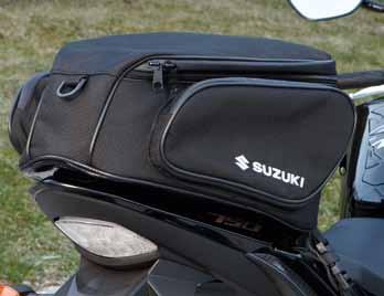Included Quick Release P/N 990D0-08JNB-000 19 18 19 Rear Bag New rear bag especially developed for the GSR750/ABS, durable CORDURA material, volume 15 litres extendable to 20 litres,
