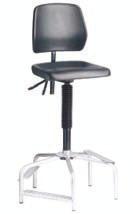 Floor to seat height Lowest: Highest: 550mm 810mm HV1-MV Industry/laboratory Chair: Black vinyl upholstered seat, 65mm foam infill. Black vinyl backrest, 3 lever underseat mechanism.