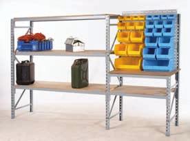 that clips together Storage capacities from 250kg to 750kg per shelf level Includes particle board shelves and safety