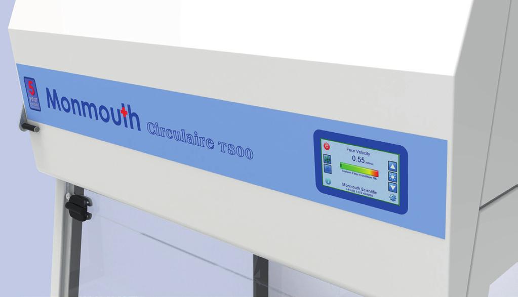 Visionaire Touch Screen Control System "probably the easiest to use and understand fume cabinet control