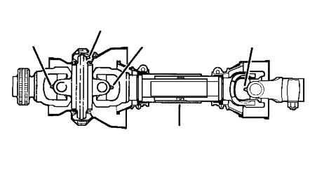 PTO Driveline - Disconnect PTO driveline, pull the two sections apart, apply thin coat of multipurpose grease to inside of outer (female) section.