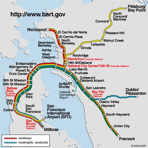 BART Ridership Current Travel Markets 2/3rds of BART trips to/from Market Street stations East Bay