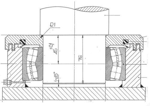 Figure 12: Proposed bearing arrangement for a vertical turnover pulley.