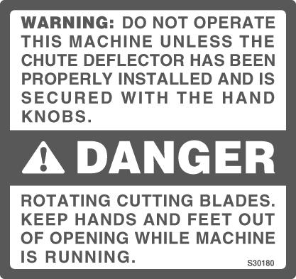 NOTE: Reference to right or left hand side of the chipper shredder vacuum is observed from the operating position.