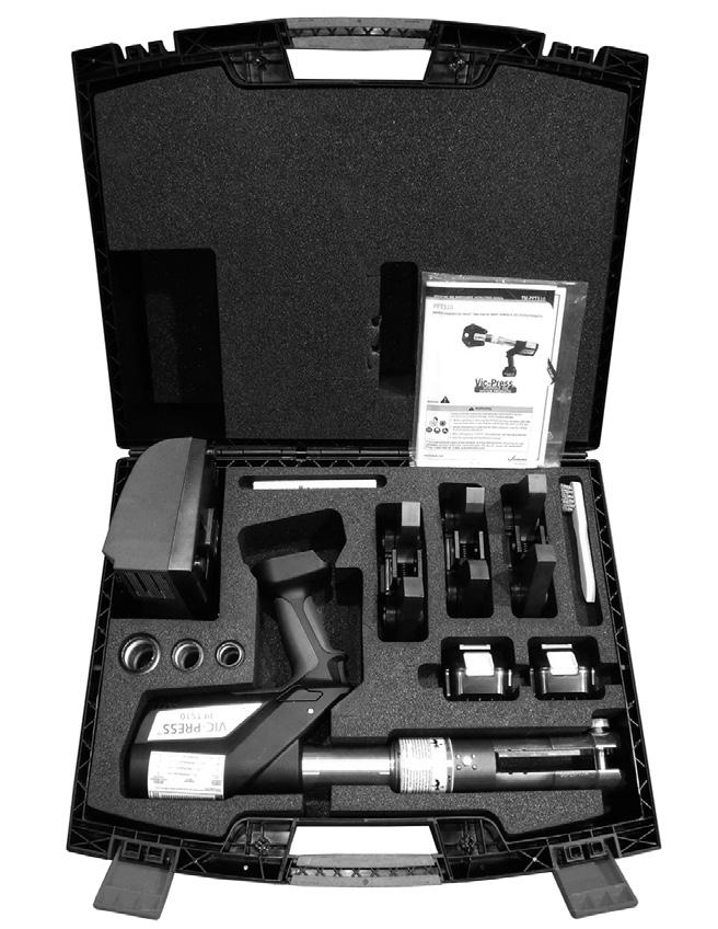 RECEIVING THE TOOL The PFT510 tool, Vic-Press jaws, battery charger, and batteries are shipped in sturdy storage containers. Upon receipt of the tool, make sure all necessary parts are included.