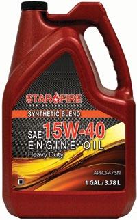 Synthetic Blend 15W40 Engine Oil STARFIRE SYNTHETIC BLEND 15W40 ENGINE OIL is specially engineered for heavy duty diesel and gasoline engines operating under all service conditions, including today s