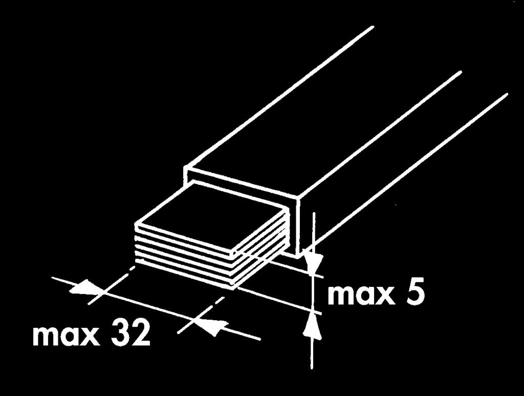 up to 120 Bending radius: 5 mm Maximum capacity: Flexibar 10 x 100 x 1 Overall