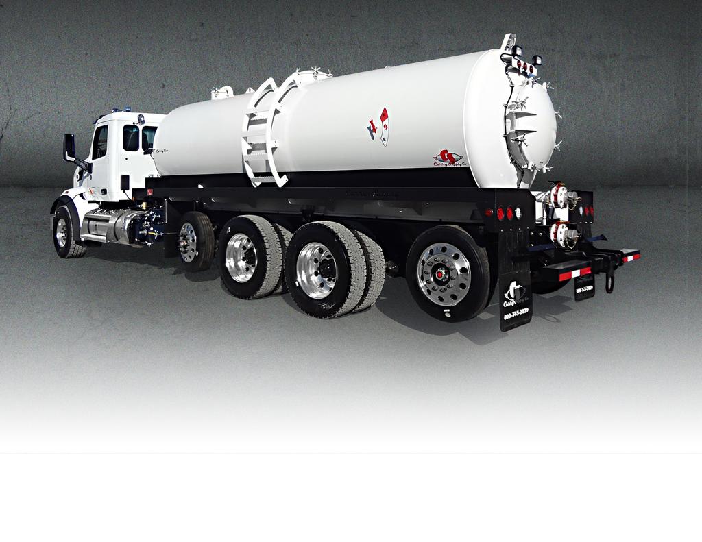 13 SPECIFICATIONS 80, 100 or 110 and 130 BBL 5/16 Domed Heads 1/4 Steel Tank Baffles Stress-Free Mounting System 4 Unloading Ports 36 Rear Man-Way Lid 6 Push Bumper Driver Side Ladder VACUUM TRUCKS