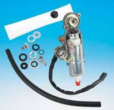 This smart design fuel pump kit from S&S helps you out. Due to its small dimensions it can be fitted in nearly any stock or aftermarket fuel tank.