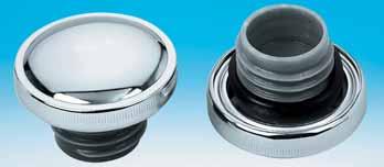 0103 Chrome plated aluminum cap with weld-in aluminum bung 012101 Chrome plated without bung POP-UP SCREW-IN STYLE GAS CAPS Super sleek looking domed gas caps that fit straight into stock 82 thru 95