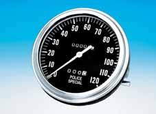 nut 169094 2:1 ratio KM/H 16 mm nut POLICE SPECIAL SPEEDOMETERS These large diameter speedo's fit the stock FL style dash as well as our Cat-Eye dash and two and three light dash.