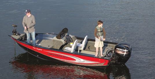 161 PRO ANGLER Shown with optional trolling motor and sonar unit.