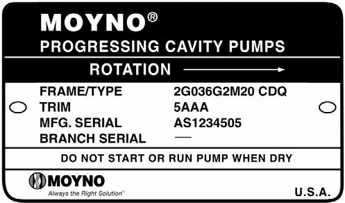 Section: MOYNO 2000 G2/G3 PUMPS Page: 1 Date: October 2005 SERVICE MANUAL Moyno 2000 Pumps G2/G3 Enhanced Feed Open Throat Models 1-1. INTRODUCTION 1-2.