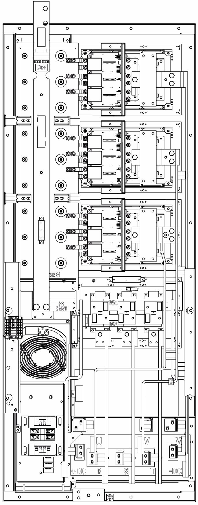 Chapter 1 Component Diagrams and Torque Specs Drive Shown With Stacking Panel Removed Figure 1 - Frame 9 - AC Drive Components Gate Interface Board (3) Transitional Busbar Current Transducer (3)