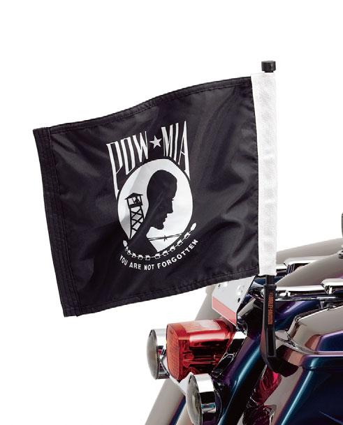 POW/MIA FLAG KIT Show support for the American POW and MIA military forces with this flag and mast kit. Flags are made with high-quality nylon for durability.