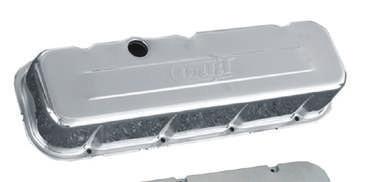 Cast Aluminum valve covers feature machined gasket surfaces to prevent messy oil leaks. The raised Dart logo stands out with a contrasting machined finish.