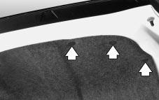 3. Next, there are six fasteners along the top of the trunk lid (three on