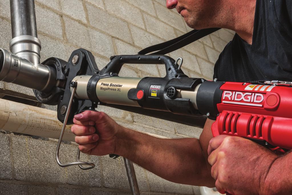 Additionally, without a flame, the RIDGID Press Booster with MegaPress XL does not require a hot work permit or fire watch.