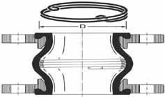 Note: When the flow liner is used, the diameter of the compensator is reduced. It is crucial to put a gasket between the flow liner and counter of a pipeline.