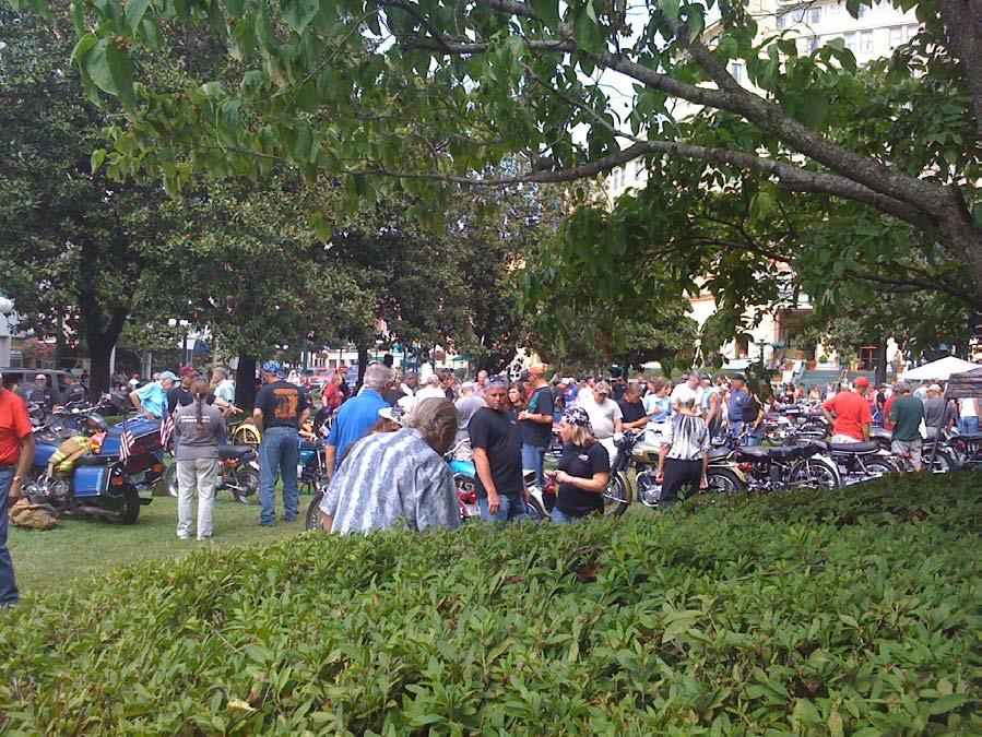 Some where in this huge crowd are a lot of great Antique Motorcycles! Our Club did itself proud! Wow! Beautiful day and a perfect setting!