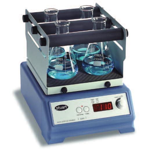 It is supplied with a non-slip mat that can hold up to four multi-well plates or diagnostic cards. The shaking action is ideal for samples of 0.