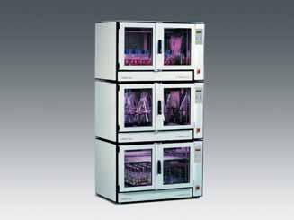 Certomat BS-1 The stackable incubation shaker Benefits stacks three units high with full speed fully programmable capacity 6 + 5 L flasks Three CERTOMAT BS-1 incubation shaking cabinets can be